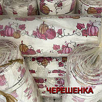 Тканина для постільної білизни Фланель (байка) дитяча FLB1038pink (40м) рожеві гарбузи та кавуни на білому