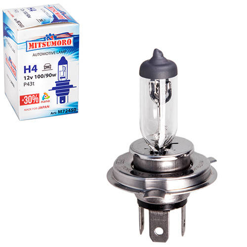 Купить Автолампа MITSUMORO Н4 12v 100/90w P43t (ближний, дальний ...