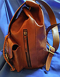 Шкіряний рюкзак "Лисиця" з ініціалами, фото 8