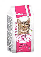 Сухой корм Премиум для кошек всех пород Акти крок Actu crog chicken с курицей и злаками 20 кг Испания