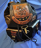 Шкіряний рюкзак "Св. Георгій Побідоносець" з ініціалами, фото 2