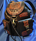 Шкіряний рюкзак "Св. Георгій Побідоносець" з ініціалами, фото 3