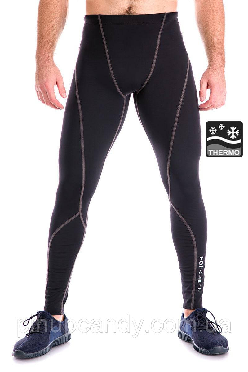 Спортиві термоштани тайтси LYCRA® SPORT Energy для занять активним спортом у холодну чорні (розміри: S-2XL), фото 1