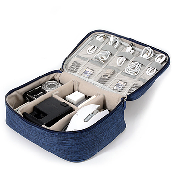 Органайзер дорожній для дротів / Сумка для зарядок / Кейс для зарядок,навушників / Сумка органайзер  Синій