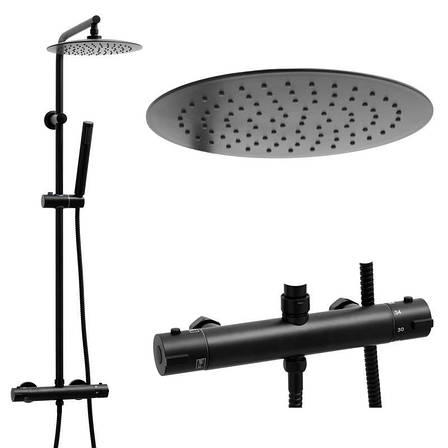 Душовий гарнітур YOKA FERRA 25 BLACK з термостатом *, фото 1