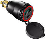 Мото зарядка USB 3.0 + PD Type-C штекер роз'єм BMW DIN Hella для мотоцикла, фото 4