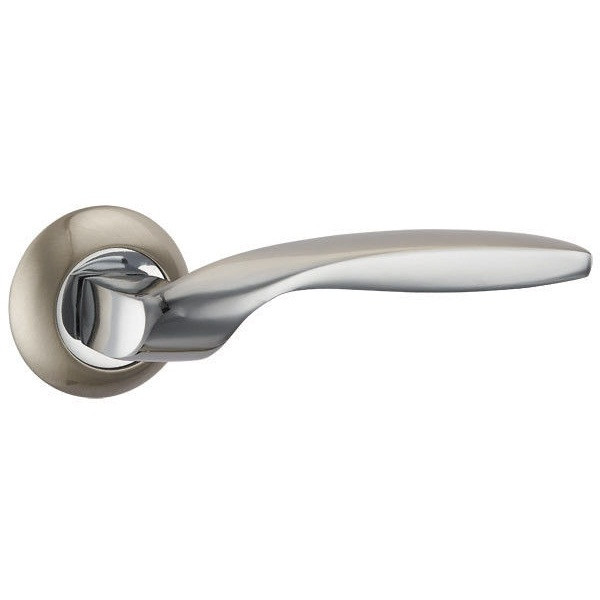 Ручки дверні PUNTO BOSTON TL SN/CP-3 матовий нікель/хром, фото 1