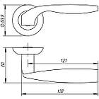 Ручки дверні PUNTO BOSTON TL SN/CP-3 матовий нікель/хром, фото 2