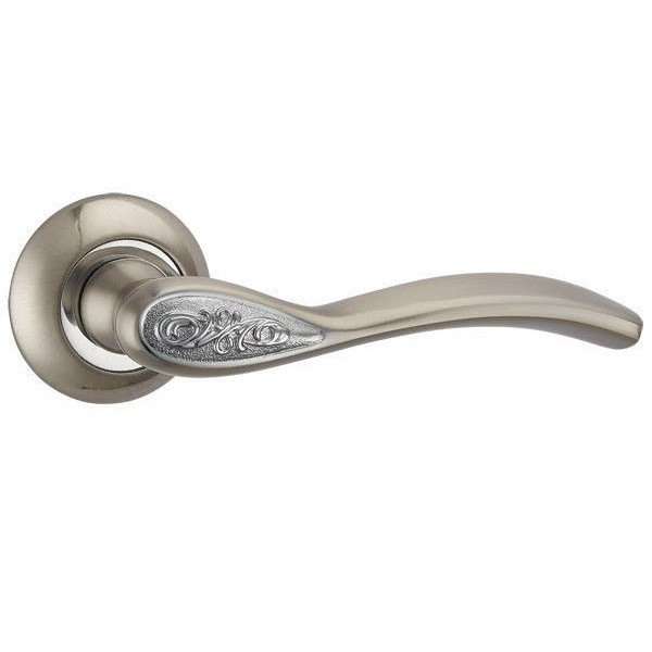 Ручки дверні PUNTO RUMBA TL SN/CP-3 матовий нікель/хром, фото 1