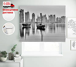 Римські штори з фотодруком Дубай чорно-білий 00-573| римські штори в офіс