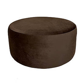 ПУФ круглий стіл таблетка MeBelle DOUR+ 80 х 35 см у передпокій, вітальню, темно-коричневий велюр