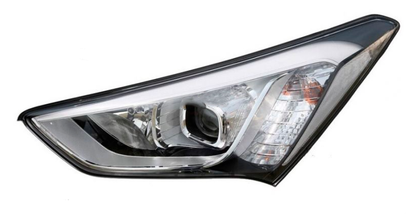 Ліва фара HYUNDAI SANTA FE III 12-15, FP 3237 R1-E, DEPO, ЕЛ. H7*2, PY21W, LED (БІЛА ВСТАВКА)