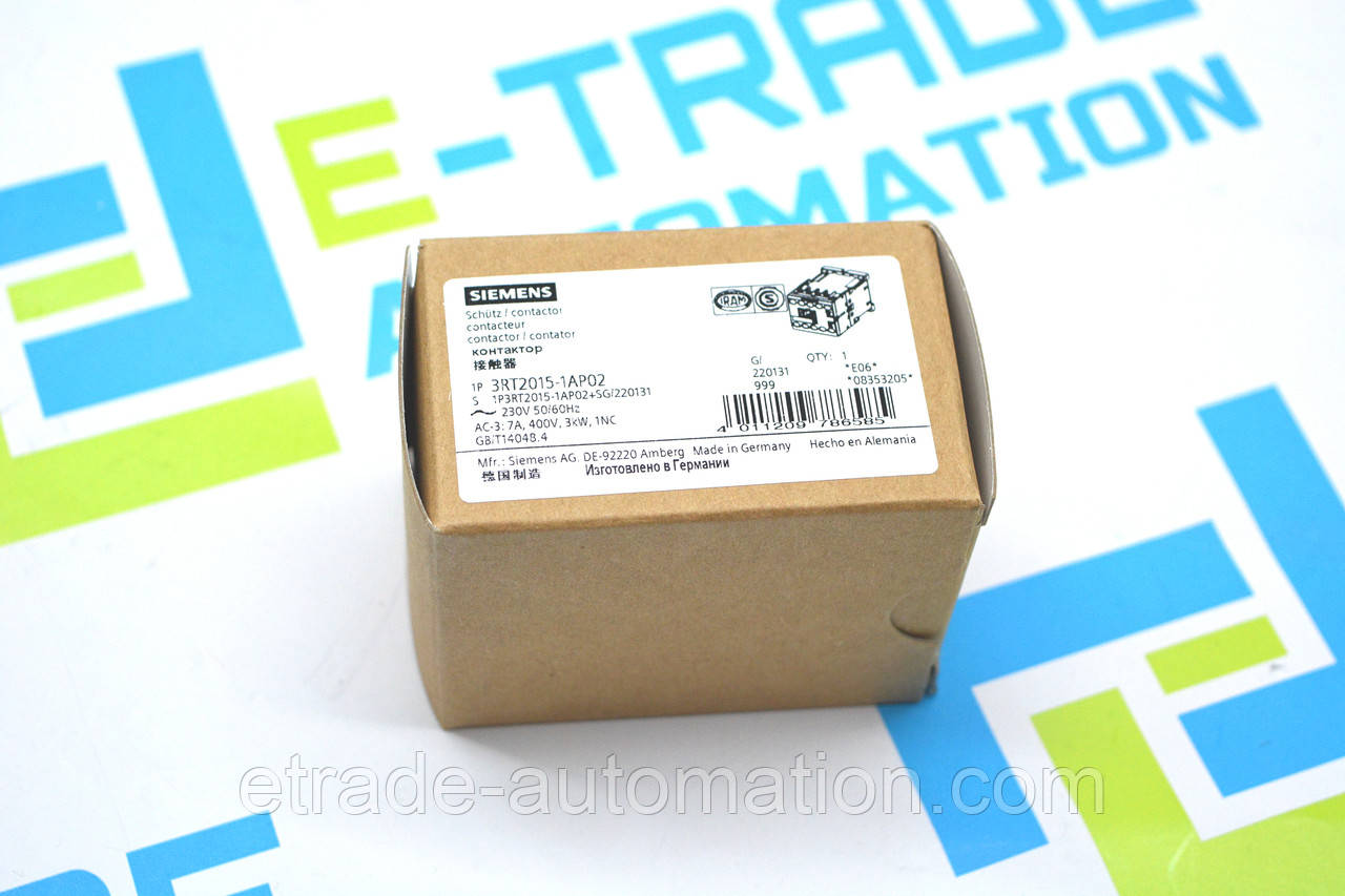 Контактор Siemens 3RT2015-1AP02, фото 1