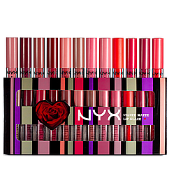 Набір рідких помад для губ Nyx Velvet Matte 12 шт