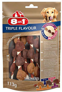 Ласощі для собак 8in1 Triple Flavour Шашлички 6 шт. 113 г