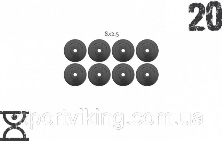 20 кг (8x2.5) дисків, покритих пластиком (31 мм)