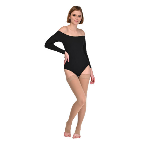 Жіночі компресійні панчохи 2 клас, відкритий носок Soloventex 320-532, фото 1