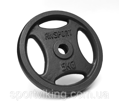 Диск RN-Sport 5 кг гриф Ø 25 мм для гантелі (штани) з Quatro хватом