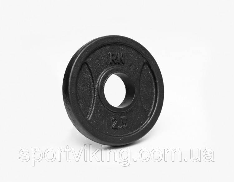 Диск олімпійський, металевий 2,5 кг RN-Sport під гриф Ø 50 мм