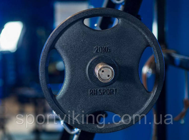 Млинець RN-Sport 20 кг Ø 51 мм для штанги з Quatro хватом. Чорний