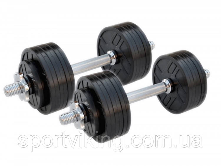 Гантелі збірні обгумовані Rn-Sport (2 шт.) по 9 кг
