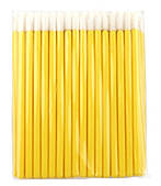 Мікробраші однораз.пендзлики для макіяжу губної помади жовта ручка білий ворс пакет 50 шт