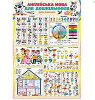 Плакат учебный, 42х62 см, "Английский язык для дошкольников"