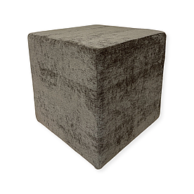 Пуф для передпокою кубик MeBelle SIMPLE 40х40 см квадратний, коричневий велюр