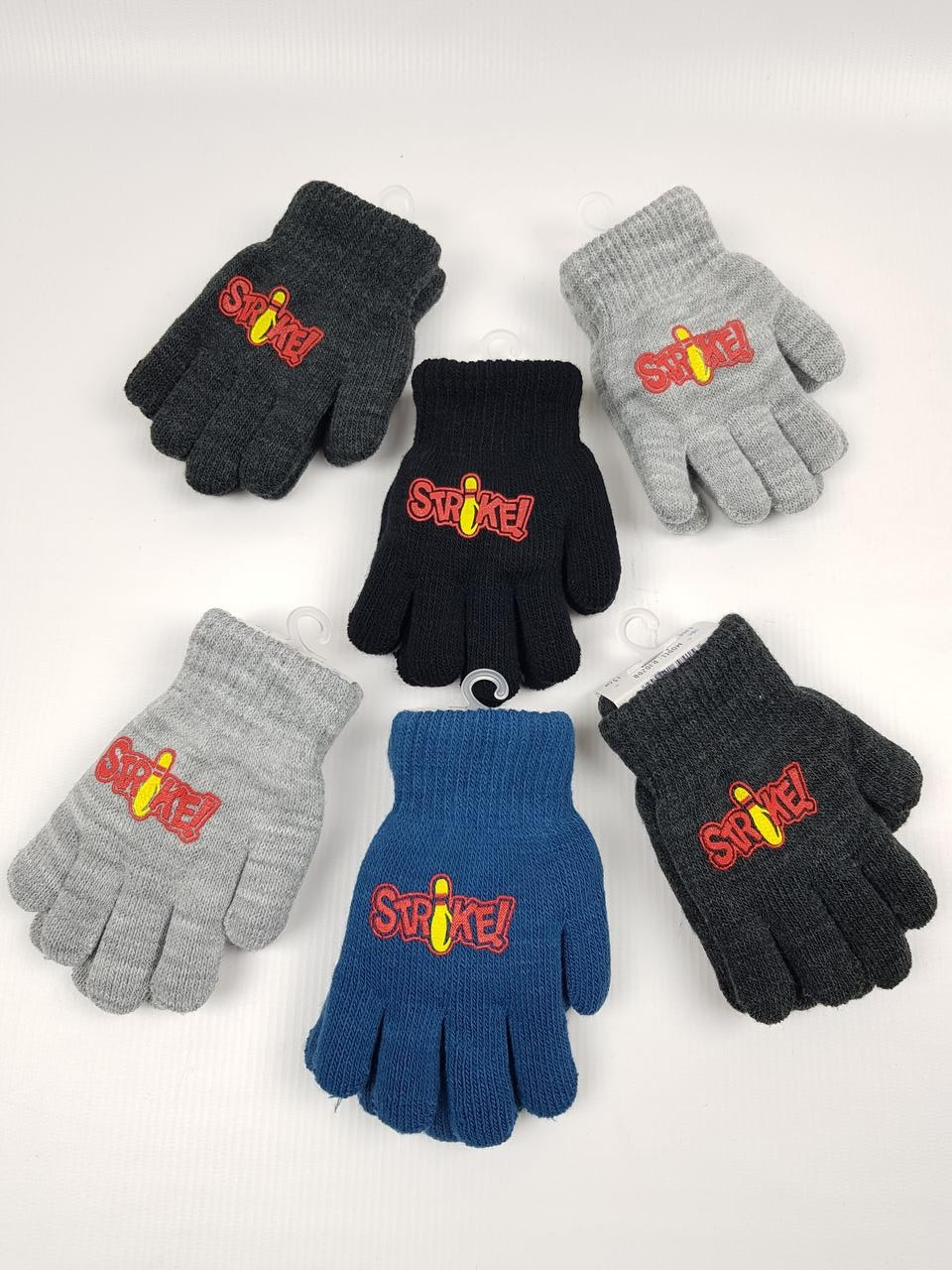 Дитячі польські рукавички утепленні для хлопців р.13 см (1-2 роки) (6 пар набір), фото 1