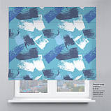 Римська фото штора Абстракція синя. Безкоштовна доставка. Інд.розмір. Гарантія., фото 2