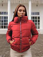 Куртка женская короткая дутая осенне-весенняя - 005 красный цвет1