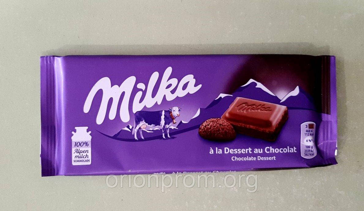 Шоколад Milka з шоколадним кремом молочний 100 г, фото 1