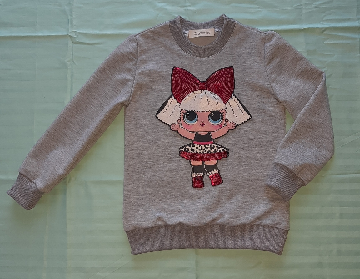 Спортивна кофта для дівчинки з двохнитки, аплікація Лола, розмір 116