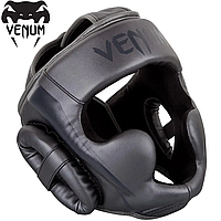 Шлем для бокса защитный боксерский шлем для соревнований Venum Elite Headgear Grey