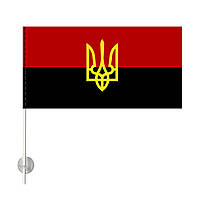 Односторонний Автомобильный Флаг УПА с Гербом 20х10 см