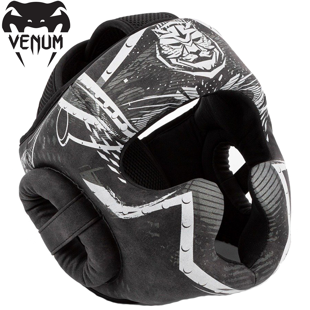 Шолом для боксу захисний боксерський шолом для змагань Venum Gladiator 4.0 Headgear Black White