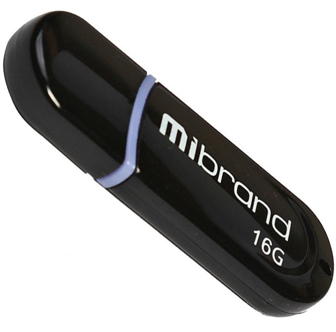 USB Флешка 2.0 16Gb для комп'ютера Mibrand Grizzly Чорний, фото 1