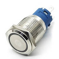 Кнопка антивандальна GQ16F-11ze/N червоне підсвічування 12V AC/DC rev.2