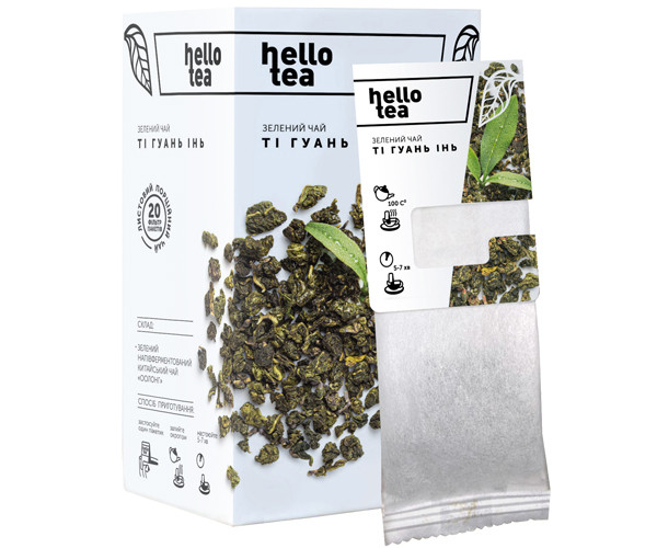 Чай натуральний зелений пакетований Hello Tea "Ті Гуань Інь" 20 шт./пач.