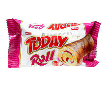 Рулет з ванільним кремом та полуничним желе Elvan TODAY ROLL STRAWBERRY, 40 г