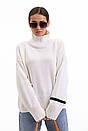 Светр жіночий в'язаний оверсайз молочний Modna KAZKA MKAR200203-1, фото 2