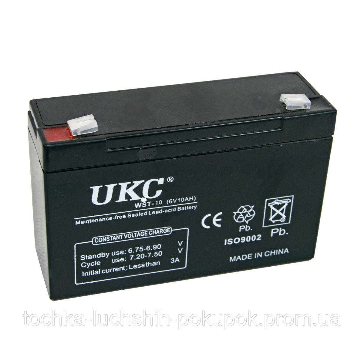 Необслуживаемый аккумулятор для бесперебойника UKC WST-10 6V 10Ah акб для детского электромобиля и ИБП (TL) - фото 3 - id-p1685285261