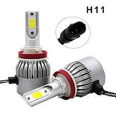 Світлодіодні LED лед лампи C6 цоколь H11, світло 6000К, фото 3