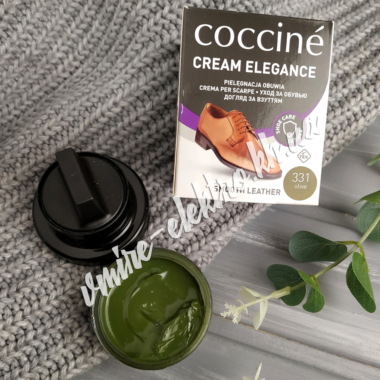 Крем для взуття зі шкіри Оливковий Coccine (Olive 331) 50 мл