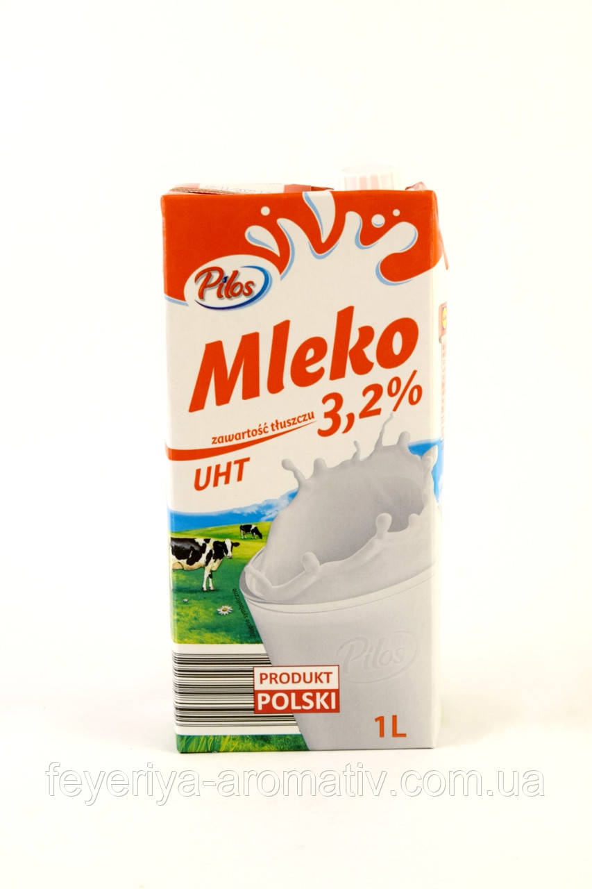 Молоко Pilos Mleko 3,2% жирності 1л (Польща)