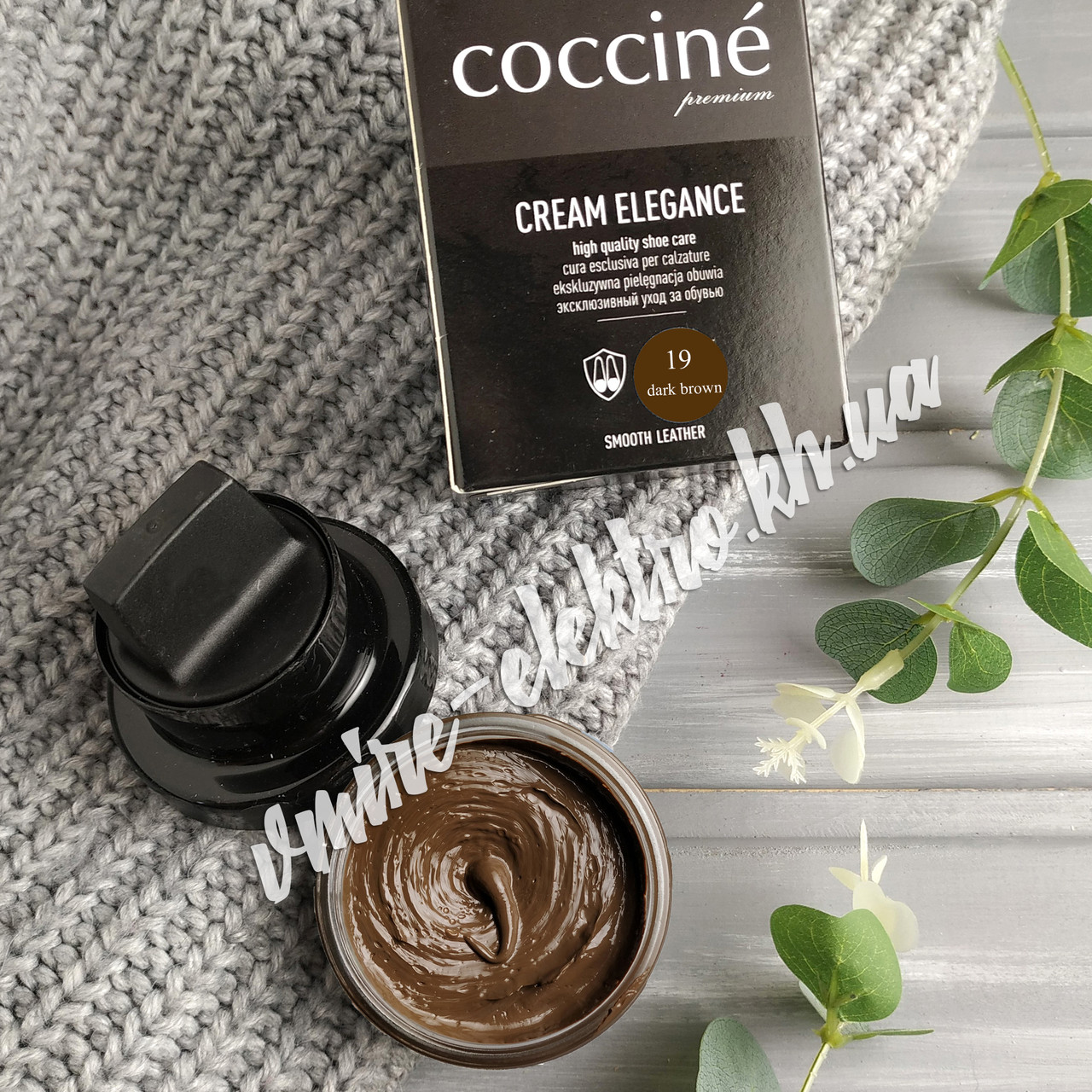 Крем для обуви из кожи темно коричневый Coccine (Dark brown 19) 50 мл