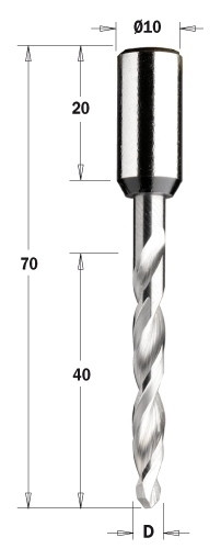 314.100.21 Сверло P HWM D = 10 I = 35 L = 70 S = 10x26 RH XTREME-HWM