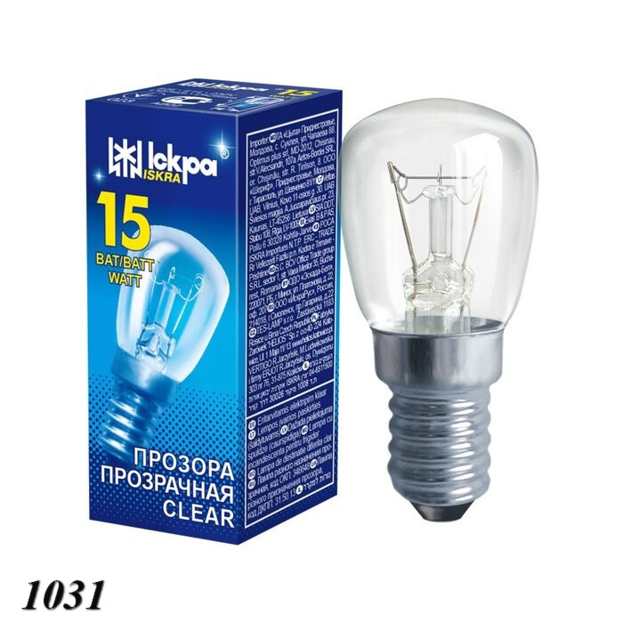 Лампочка для холодильника 15 Вт Е14 гофра (10шт), фото 1