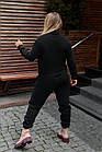 Жіночий теплий костюм для прогулянок 414 (48-50, 52-54, 56-58) (кольори: чорний, бежевий, бордовий) СП, фото 2