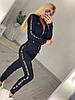 Модний жіночий спортивний костюм Philipp Plein чорно-ментоловий (трикотаж двунитка Туреччина), фото 9